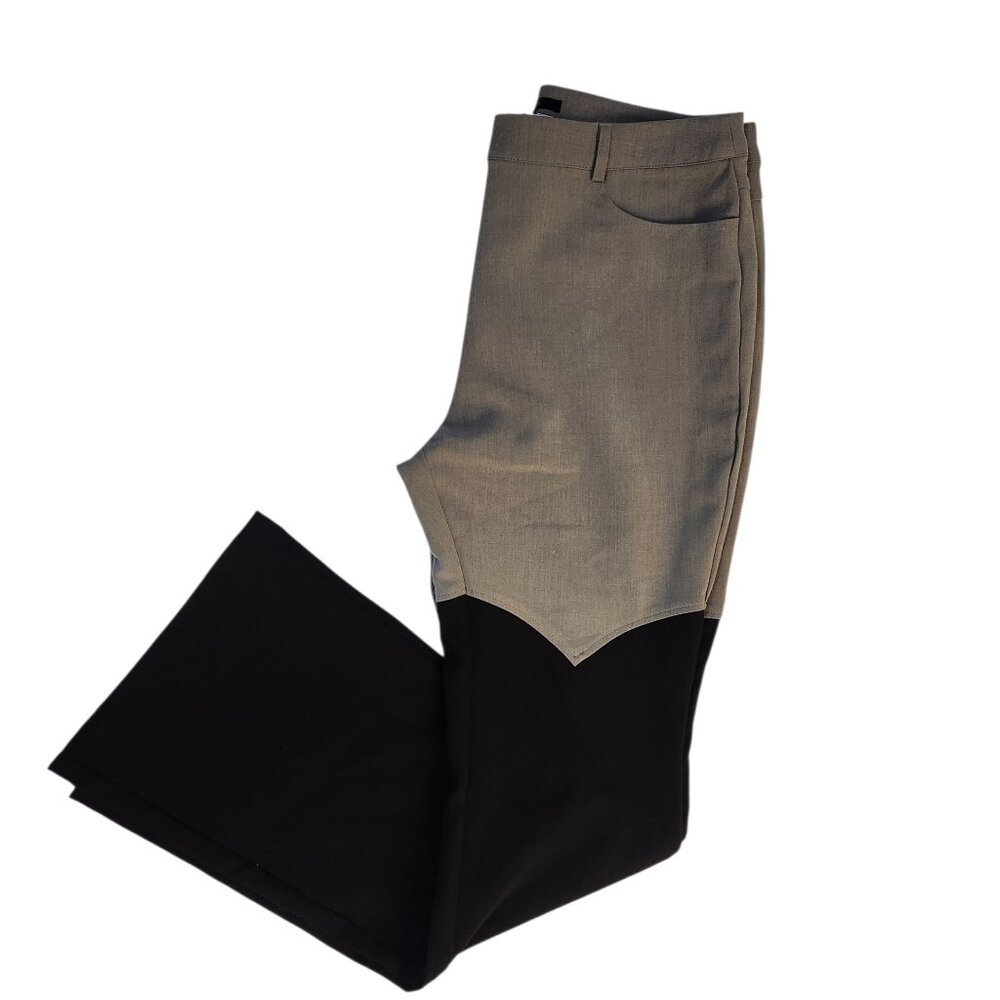 NWT Forever 21 Dress Pants Slacks Black Gray Business Size XL Two Toned Flare